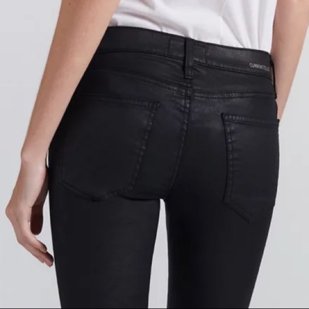 CURRENT/ELLIOTT:Stiletto Skinny Black Coated Sz:31 - Picture 2 of 6